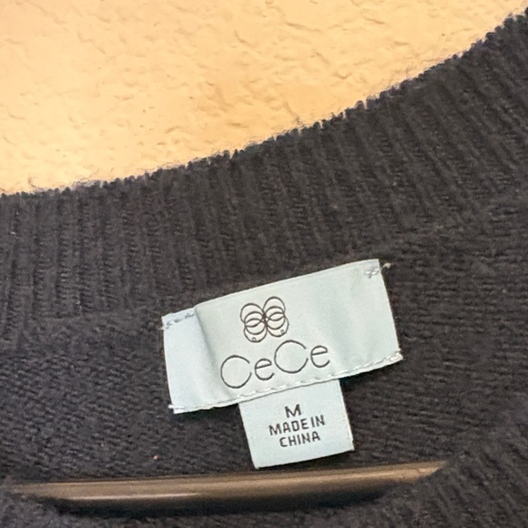 CeCe Navy blue Sweater with Red and Pink Heart Details M - Picture 2 of 6